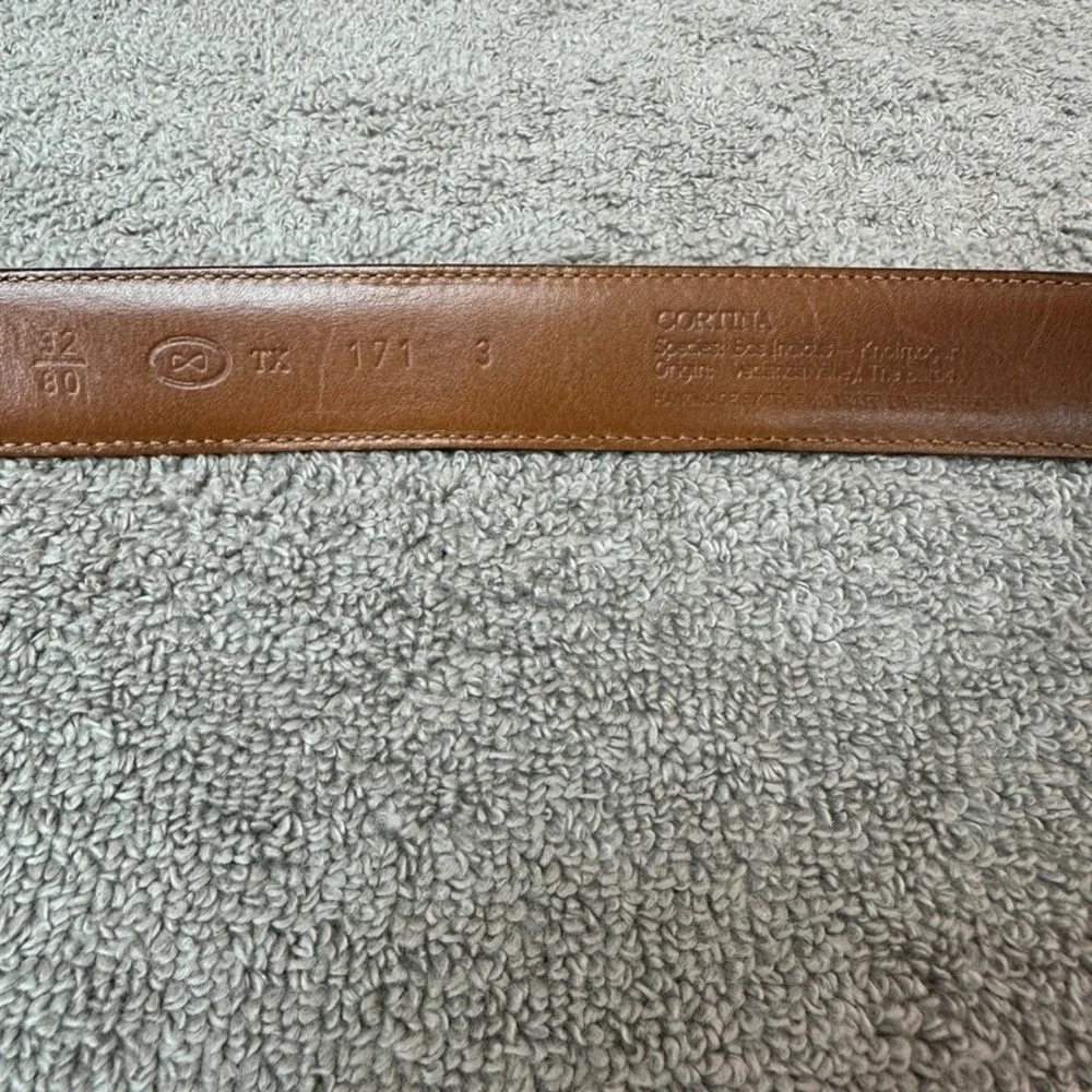 Trafalgar Cortina Mens Leather Belt 32 Burgundy Oxblood Brass Buckle Made in USA